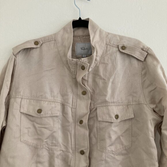 Rails Collins Jacket Linen Full Zip Bone Military Utility Lightweight Large - Picture 3 of 11